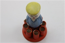 Bramble 'Dunlop Man' Golfer w/Yellow Cap & Lt Blue Jacket w/Red Canisters/Holders