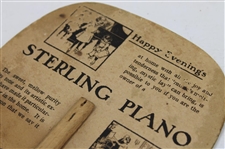 1904 Copyrighted Vintage Lady Golfer Themed Advertising Fan - The Sterling Co. on Reverse