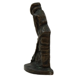 Bronze Late Victorian Era Golfer Lining Up a Putt Door Stop