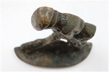 Bronze Late Victorian Era Golfer Lining Up a Putt Door Stop
