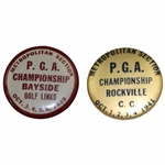 1939 & 1941 P.G.A. Metropolitan Section Championship Badges - Gene Sarazen & Al Brosch Wins