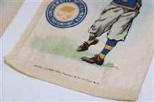 Three (3) c.1920's Murad Collegiate Golf Cigarette Silks/Cards - Texas, Illinois & Princeton
