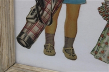 Young Lady Golfer & Golf Bag w/Clubs Interchangeable Attire Cutout - Framed