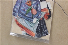 Young Lady Golfer & Golf Bag w/Clubs Interchangeable Attire Cutout - Framed