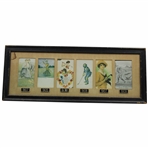 Assorted Golfer Timeline Postcards 1901-1909 - Framed