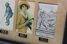 Assorted Golfer Timeline Postcards 1901-1909 - Framed