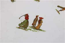 Post Swing Lady Golfer Among Onlookers Ceramic Lid/Dish/Cover