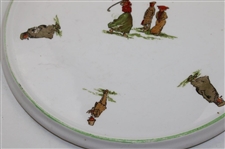 Post Swing Lady Golfer Among Onlookers Ceramic Lid/Dish/Cover