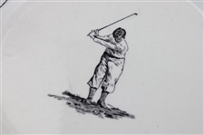 1946 Warwick Bobby Jones Golfer Mid Swing Porcelain Dish/Plate