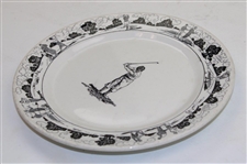 1946 Warwick Bobby Jones Golfer Mid Swing Porcelain Dish/Plate