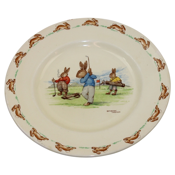 Vintage Royal Doulton Bunnykins Ceramic Plate by Barbara Vernon