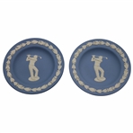 Two (2) Wedgwood 1950s Era Golfer in Relief Plates/Bowls with Raised Edge