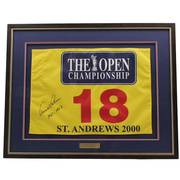 Arnold Palmer Signed 2000 The Open at St. Andrews Flag w/Years Won JSA ALOA