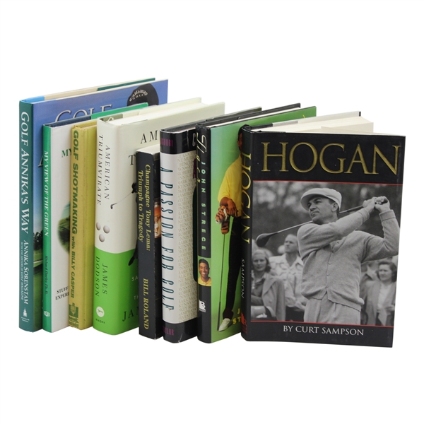 Lot of Eight (8) Signed Golf Books JSA ALOA