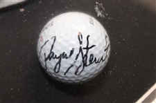 Payne Stewart Signed Personal Used Glove & Golf Ball In Shadow Box JSA ALOA