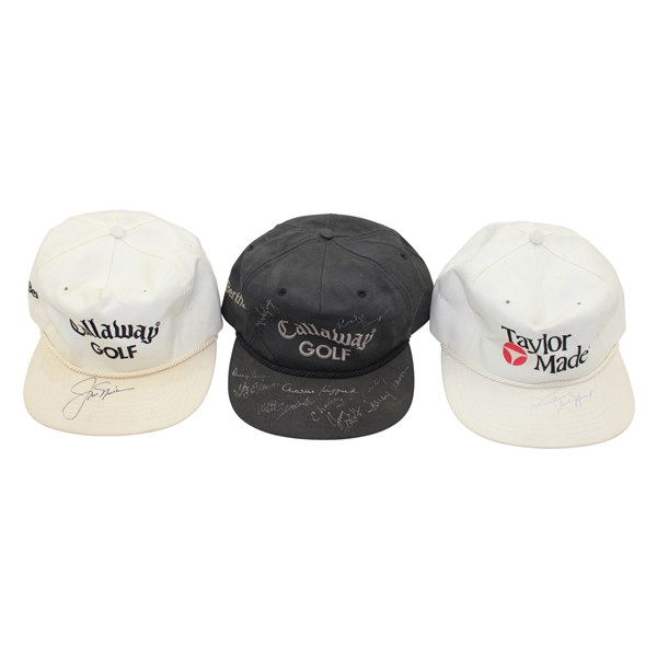 Nicklaus, Casper, Brewer, HOF Gifford & Others Signed Callaway & Taylormade Golf Hats JSA ALOA