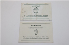 Lot of Augusta National Ball markers, Pencils, Local Rules, Scorecards & Employee Pass