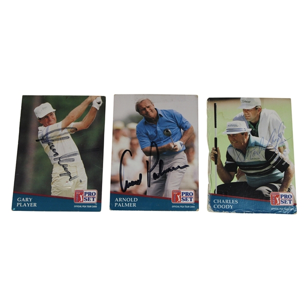 Player, Palmer & Coody Signed 1992 PGA Tour Pro Set Golf Cards JSA ALOA