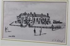 Three (3) R & A Clubhouse Paper Prints By Artist Bill Waugh - Framed