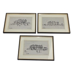 Three (3) R & A Clubhouse Paper Prints By Artist Bill Waugh - Framed