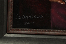Tiger Woods Signed Original Bill Waugh Oil on Canvas 2000 St. Andrews Claret Jug Painting