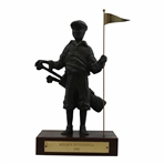 Caddy Boy Holding Clubs w/ Flagstick Bronze Statue Trophy From 1990 Red Run Invitational 