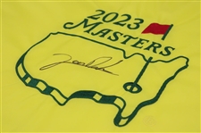 Jon Rahm Signed 2023 Masters Tournament Embroidered Flag PSA #AP22422