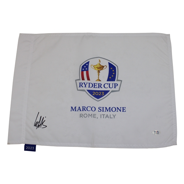 Ludwig Aberg Signed 2023 Ryder Cup at Marco Simone Flag PSA #AP26998