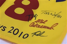 Harrington, Cink, Watson & Others Signed 2010 Open Championship At St. Andrews Flag JSA ALOA