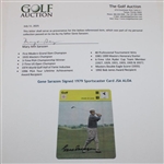 Gene Sarazen Signed 1979 Sportscaster Card JSA ALOA