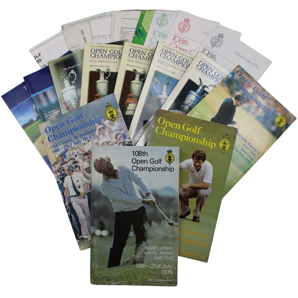 Eleven (11) Open Championship Programs & Pairing Sheets/Pamphlets - 1979-2013