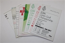Eleven (11) Open Championship Programs & Pairing Sheets/Pamphlets - 1979-2013