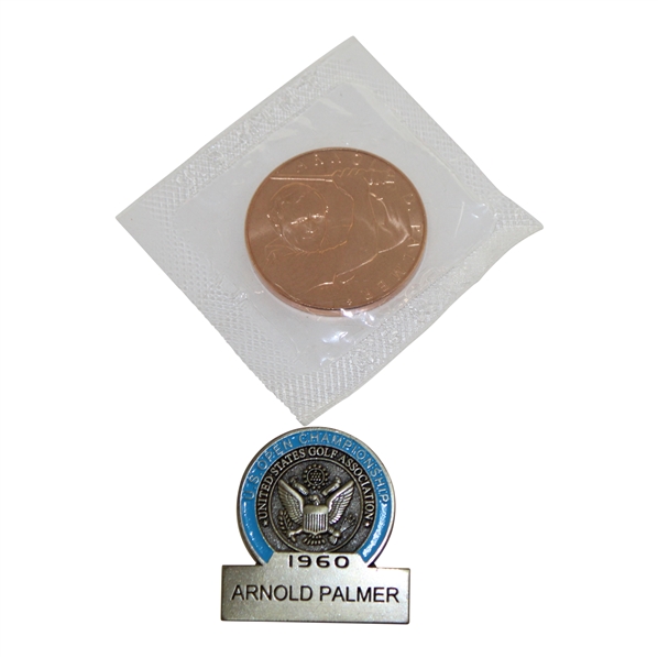 Arnold Palmer Commemorative Coin & 1960 US Open Commemorative Contestant Badge