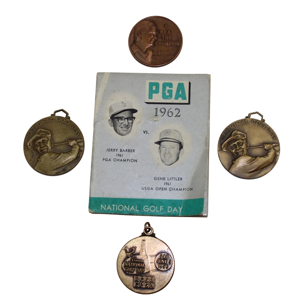 Four (4) National Day Golf Medals Including Hogan, Middlecoff, Fleck