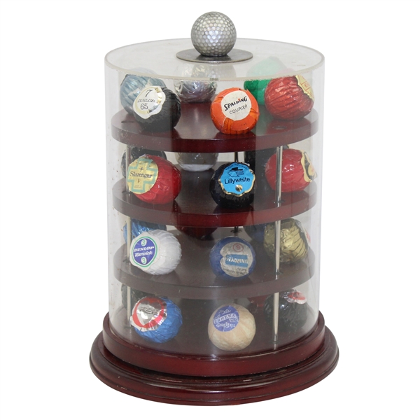 Twenty Three (23) Individually Wrapped Vintage Uk. Golf Balls In Display Case