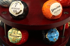 Twenty Three (23) Individually Wrapped Vintage Uk. Golf Balls In Display Case