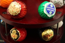 Twenty Three (23) Individually Wrapped Vintage Uk. Golf Balls In Display Case