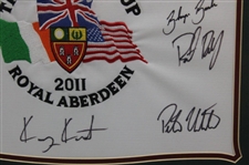 Spieth & US Walker Cup Team Signed Embroidered 2011 at Royal Aberdeen Flag JSA ALOA