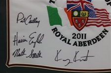 Spieth & US Walker Cup Team Signed Embroidered 2011 at Royal Aberdeen Flag JSA ALOA
