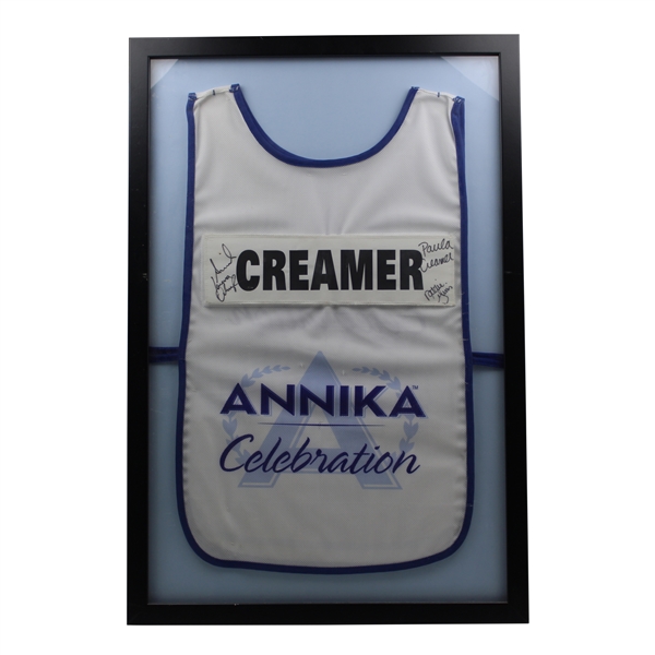 Paula Creamers Annika Celebration Used Bib Signed by Annika, Ochoa, Paula & Gulbis JSA ALOA