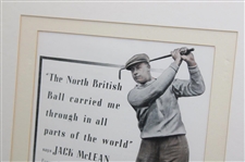North British Ball Advertisement Page with Post-Swing Jack McLean - Framed