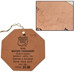 Herman Keiser Signed 1946 Masters Sunday Final Rd Ticket #1249 - Only One Known JSA ALOA