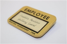 1958 Masters Tournament Employee Badge - Gallery Guard - Freddie Mertins