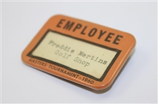 1960 Masters Tournament Employee Badge - Golf Shop - Freddie Mertins