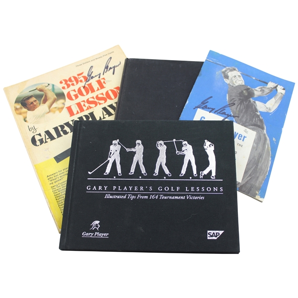 Two (2) Gary Player Signed Books w/Two(2) Books inc. Golf Lessons Hardcover JSA ALOA
