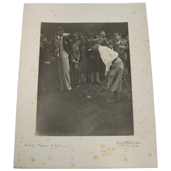 1930 Bobby Jones Chipping at The Open Championship at Hoylake Photo - Signed By The Photographer
