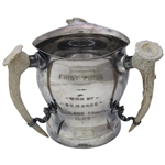 1904 Ekwanok Country Club Independence Cup Winners Trophy with Staghorn Handles