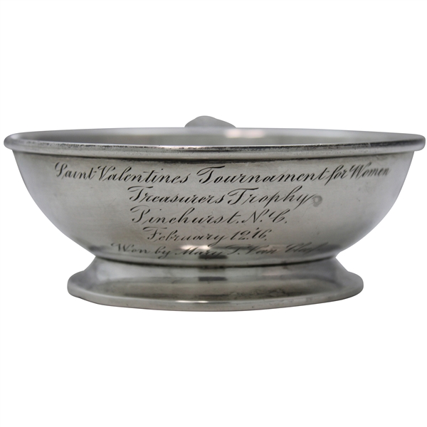 1916 Pinehurst Sterling Silver St. Valentines Tournament for Women Treasurers Trophy
