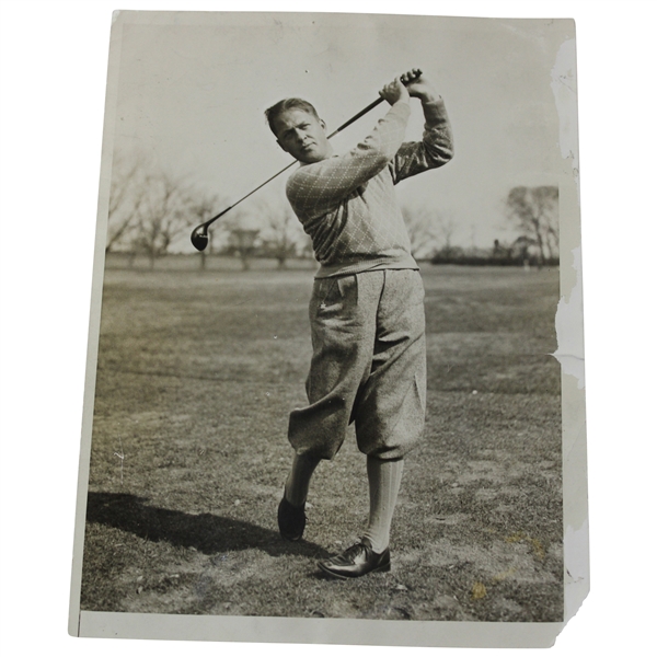 Bobby Jones Inaugural 1934 Masters Tournament Follow-Through Original Wire Photo