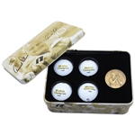 Arnold Palmer Signed 50th Appearance at The Masters Box Set w/Golf Balls & Medal JSA ALOA